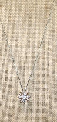 "Bowtie Star" PENDANT (¾" x ¾") on a Silver Tone Necklace Chain 17" L