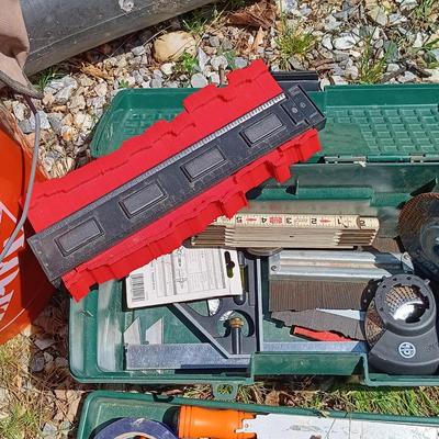 LOT 1: Garage Finds- Bucket Tool Bag and Contica Tool Box with Tools