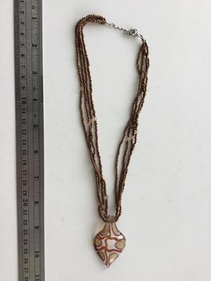 Beautiful glass pendant type multilayer fashion necklace