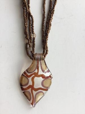 Beautiful glass pendant type multilayer fashion necklace