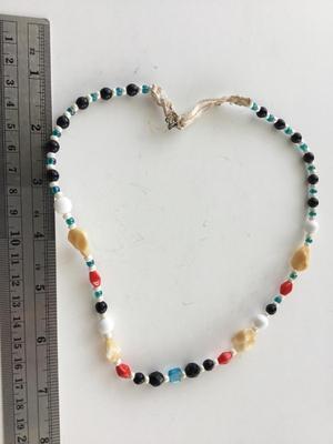 Vintage unique multicolored beaded collar necklace