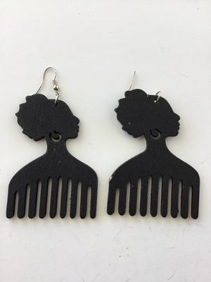 Unique Black comb fashion statement earrings