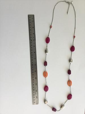 NY marked long colorful fashion necklace