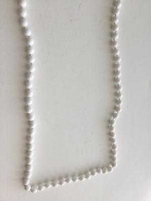 Vintage clasp white beaded long necklace
