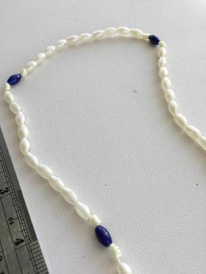 White and blue fashion rosary