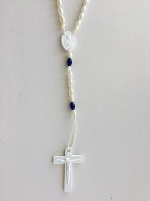 White and blue fashion rosary