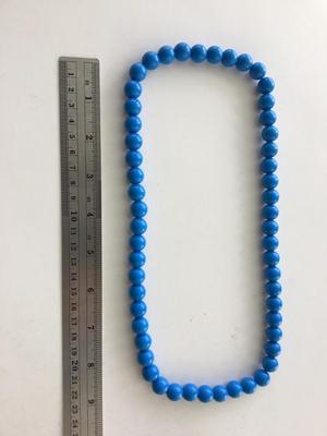 Blue beaded stretchy fashion necklace