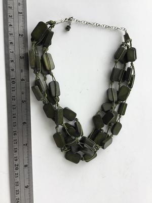 Olive green multi layer fashion necklace
