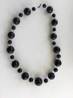 Beautiful black beaded statement necklace