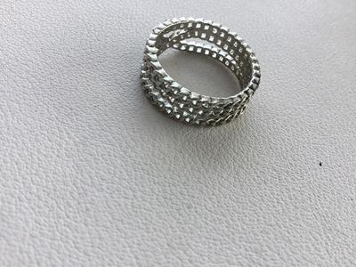 Silver tone unmarked fashion ring
