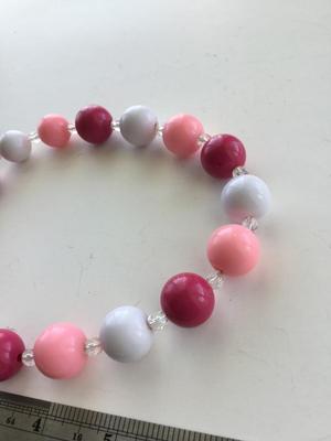 Beautiful light pink and hot pink beaded necklace