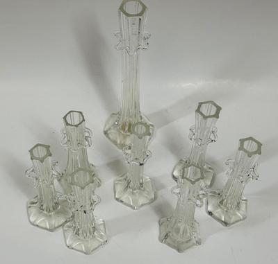 Lot of Vintage Victorian-Style Glass Breakfast Stem Vases