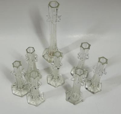 Lot of Vintage Victorian-Style Glass Breakfast Stem Vases