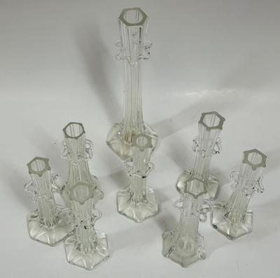 Lot of Vintage Victorian-Style Glass Breakfast Stem Vases