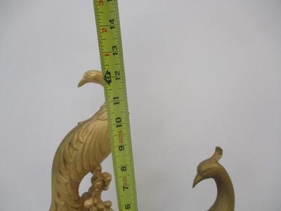 Vintage 1966 Peahen & Peacock Figurine Statues M. Norris Resin