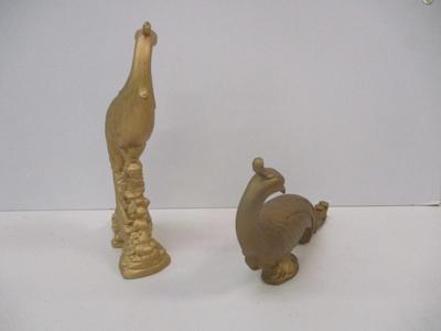 Vintage 1966 Peahen & Peacock Figurine Statues M. Norris Resin