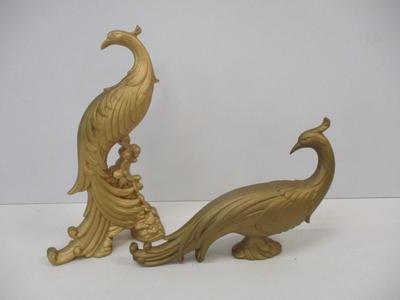 Vintage 1966 Peahen & Peacock Figurine Statues M. Norris Resin