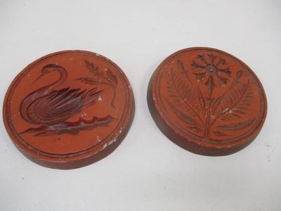 Vintage Round Sexton Metal Pewter Wall Plaques