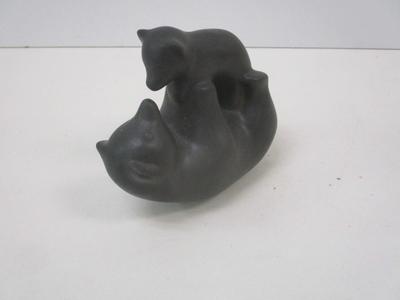 Vintage Pigeon Forge Pottery Mom & Cub Bears Signed