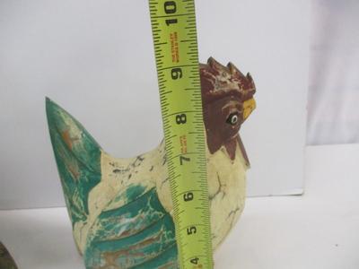 Hand Carved Wooden Rooster Folk Art Decor