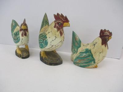Hand Carved Wooden Rooster Folk Art Decor