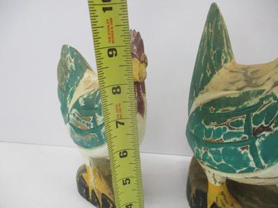 Hand Carved Wooden Rooster Folk Art Decor