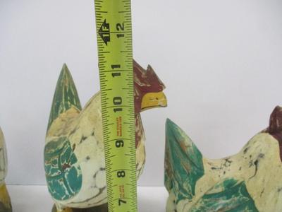 Hand Carved Wooden Rooster Folk Art Decor