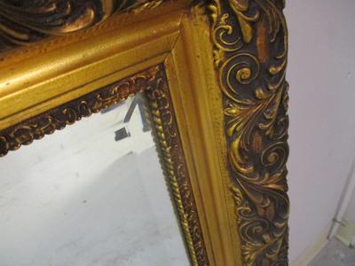 Large/Heavy Beveled Gold Framed Mirror Approx 55 1/2" x 39"
