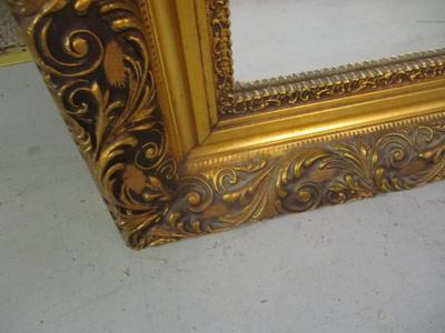 Large/Heavy Beveled Gold Framed Mirror Approx 55 1/2" x 39"