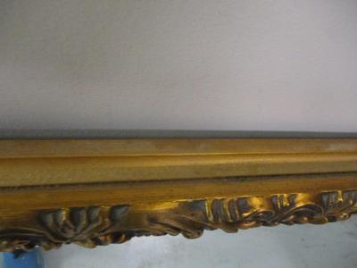 Large/Heavy Beveled Gold Framed Mirror Approx 55 1/2" x 39"