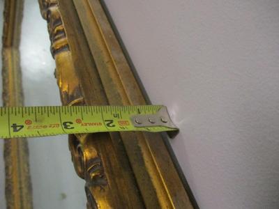 Large/Heavy Beveled Gold Framed Mirror Approx 55 1/2" x 39"