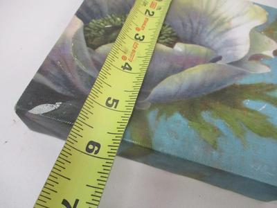 Canvas Wood & Stone Flowers Dragonflies Wall Decor