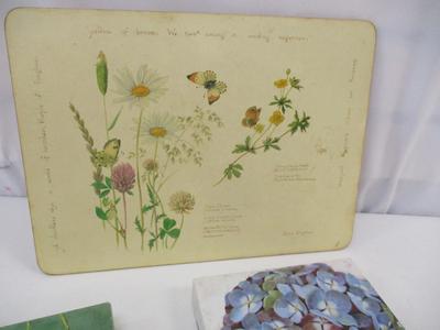 Canvas Wood & Stone Flowers Dragonflies Wall Decor