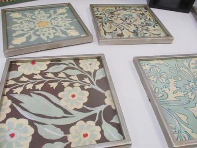Nesting Storage Boxes Cube Trinket Shelves & Vintage Patchwork Prints