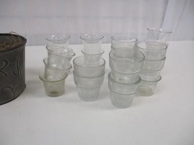 Metal Glass & Pottery Flower Frog & Planters
