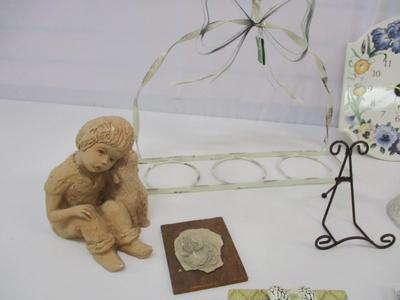 Assortment Of Home Goods Decor - Silvano Boy & Dog Figure & Lori Seibert Art