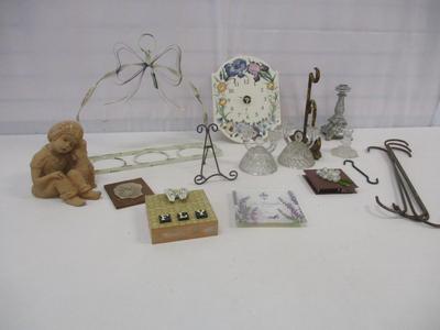 Assortment Of Home Goods Decor - Silvano Boy & Dog Figure & Lori Seibert Art