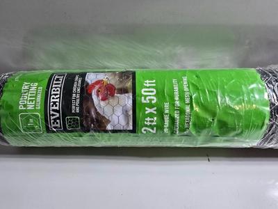 Everbilt Poultry Netting Roll (2ft x 50ft) with Fencing pliers
