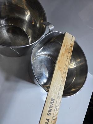 Lot of 4 Stainless Steel Hanging Feed/Water Buckets