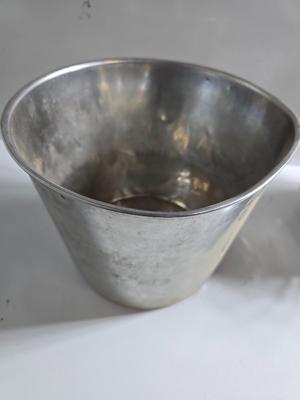Lot of 4 Stainless Steel Hanging Feed/Water Buckets