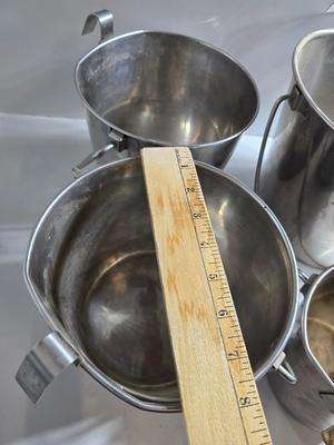 Stainless Steel Hanging Buckets – Set of 4, Mixed Sizes