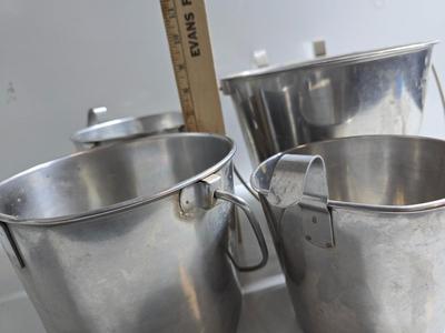 Stainless Steel Hanging Buckets – Set of 4, Mixed Sizes