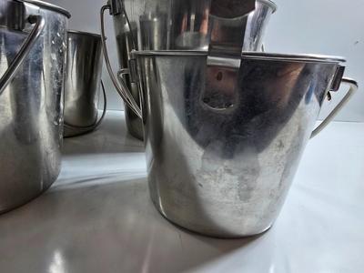 Stainless Steel Hanging Buckets – Set of 4, Mixed Sizes