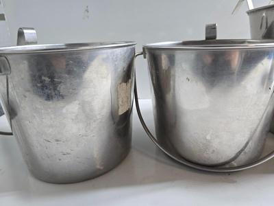 Stainless Steel Hanging Buckets – Set of 4, Mixed Sizes