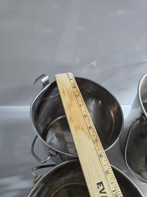 Stainless Steel Hanging Buckets – Set of 4, Mixed Sizes