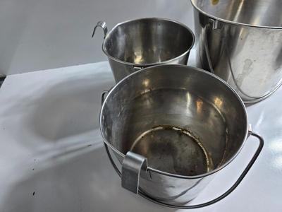 Stainless Steel Hanging Buckets – Set of 4, Mixed Sizes