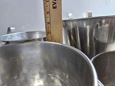Stainless Steel Hanging Buckets – Set of 4, Mixed Sizes