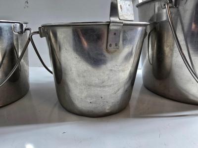 Stainless Steel Hanging Buckets – Set of 4, Mixed Sizes