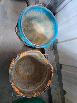 Plastic Livestock Feed Buckets – Mixed Colors