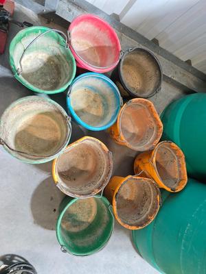 Plastic Livestock Feed Buckets – Mixed Colors